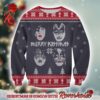 Kiss Band Gene Simmons With Santa Hat And Signature Knitted Black Ugly Christmas Sweater