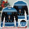 Kiss Band Paul Stanley With Signature Purple Knitted Ugly Christmas Sweater