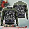 Kiss Band Xmas Tree Holiday Style With Reindeer Knitted Red Ugly Christmas Sweater