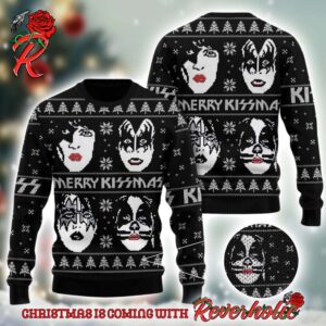 Kiss Band Xmas Tree Funny Member Faces Ugly Christmas Sweater 2024