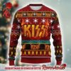 Kiss Band Graphics With Signatures Snowy Night Pattern Ugly Christmas Sweater