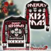 Kiss Band Members With Santa Hats End Of The Road The Final 50 Shows Anniversary Ugly Christmas Sweater