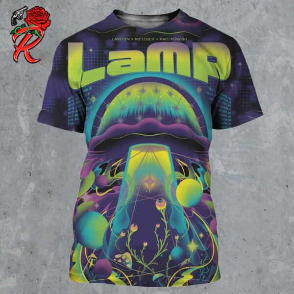 Lamp Fall Tour 2024 Tour Dates List Poster Jellyfish Party Artwork All Over Print Shirt