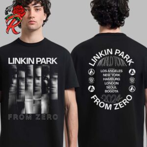 Linkin Park From Zero World Tour 2024 Band Photo With Tour List Two Sides Unisex T-Shirt