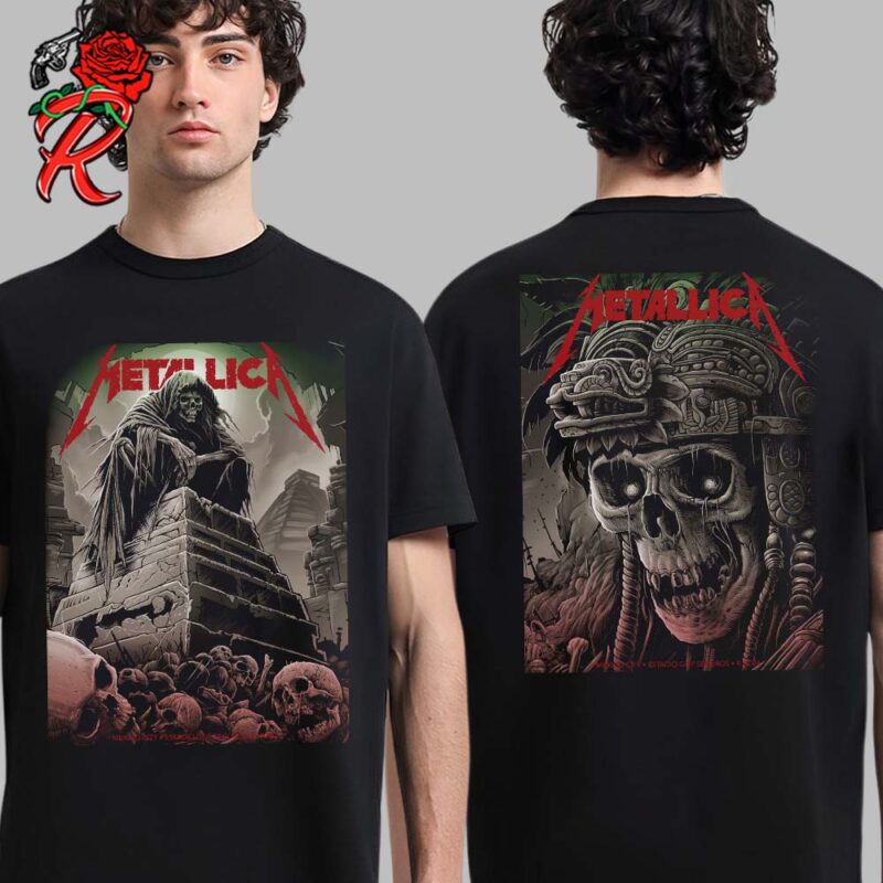 Metallica M72 CDMX Mexico City Full Shows Combined Poster At Estadio GNP Seguros On September 20 And 22 2024 M72 North American Tour Two Sides Unisex T Shirt