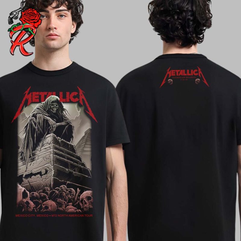 Metallica M72 CDMX Mexico City Night 1 Merch Tee At Estadio GNP Seguros On September 20 2024 M72 North American Tour Two Sides Unisex T Shirt