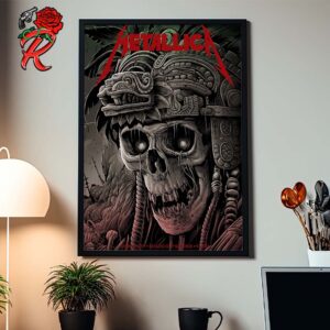 Metallica M72 CDMX Mexico City Night 2 Poster At Estadio GNP Seguros On September 22 2024 M72 North American Tour Home Decor Poster Canvas