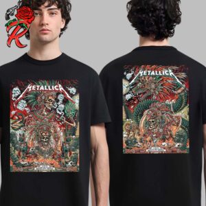 Metallica M72 CDMX Mexico City Weekend 2 Full Shows Combined Poster At Estadio GNP Seguros On September 27 And 29 2024 Aztec Empire Artwork Two Sides Unisex T-Shirt