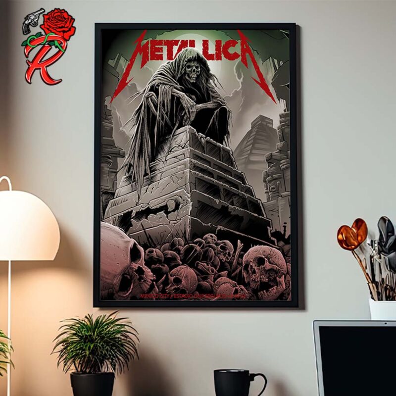 Metallica M72 Mexico City Night 1 Poster First Time In Over Seven Years At Estadio GNP Seguros On September 20 2024 M72 North American Tour Home Decor Poster Canvas