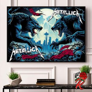 Metallica M72 Seattle WA Full Show Combined Poster At Lumen Field On August 30 And September 01 2024 M72 North American Tour Final US The Wolfs Fight Art Decor Poster Canvas