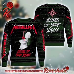 Metallica Metal Up Your Xmass Funny Iconic Toilet Candy Crane Ugly Christmas Sweater