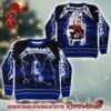 ACDC Band Members Photo With Santa Hats Holiday 2024 Ugly Christmas Sweater