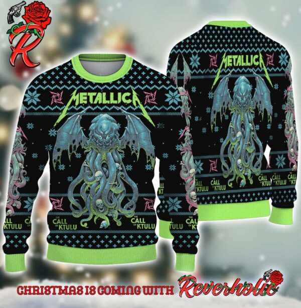 Metallica The Call Of Ktulu 2024 Knitted Christmas Ugly Sweater