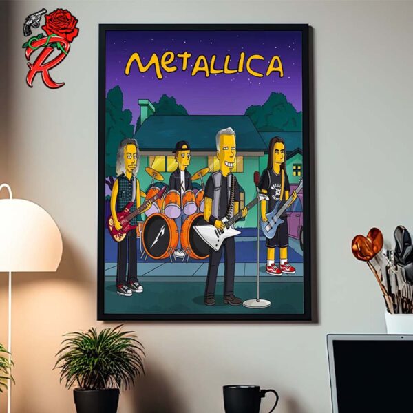 Metallica The Simpsons Funny Style Art Home Decor Poster Canvas