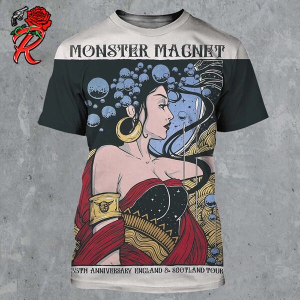 Monster Magnet 35th Anniversary England And Scotland Tour 2024 Thalia The Grace Of Prosperity Artwork All Over Print Shirt