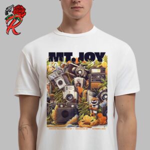 Mt Joy Band Show Poster For Rochester New York At Gordon Field Field House At Rit On October 1 2024 Stack Of Cameras With Tiger Mascot Artwork Classic T-Shirt