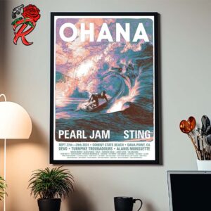 Ohana Festival 2024 Official Poster In Dana Point California At Doheny State Beach On September 27 And 29 2024 Home Decor Poster Canvas