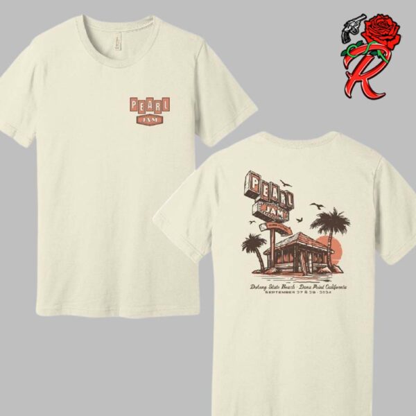 Pearl Jam Beach Hut Tee For The Ohana Festival At Dana Point California At Doheny State Beach On September 27 And 29 2024 Two Sides Unisex T-Shirt