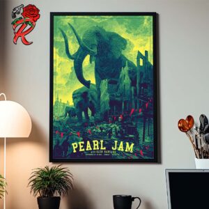 Pearl Jam Event Poster For Boston MA At Fenway Park On September 15 And 17 2024 The Elephants For The Franklin Park Zoo Green Monster Artwork Decor Poster Canvas