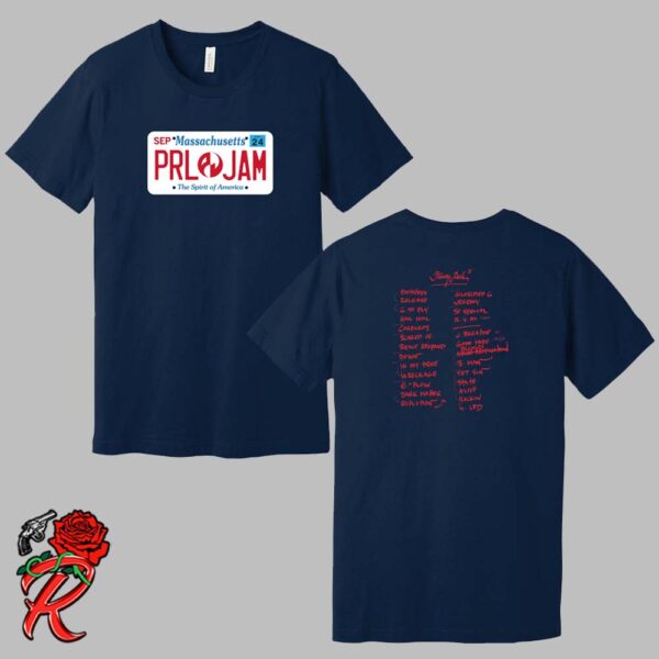 Pearl Jam Setlist Tee For Boston MA At Fenway Park On September 15 And 17 2024 The Spirit Of America Two Sides Unisex T-Shirt