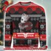 Rammstein Rock Band Big Logo With Baby Groot Snowflakes Pattern Personalized Ugly Christmas Sweater