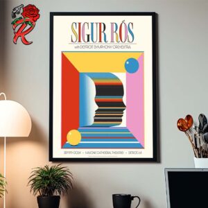 Sigur Ros Poster For 2024 US And Nordic Orchestral Tour Concert Poster For Detroit MI At Masonic Cathedral Theatre On September 19 2024 Wall Decor Poster Canvas