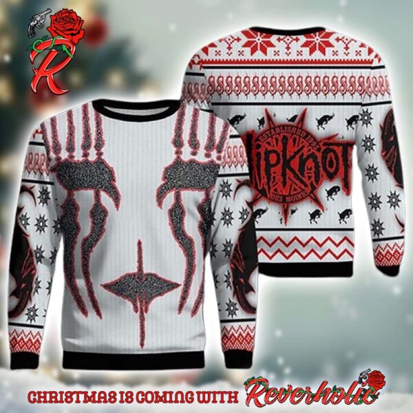 Slipknot Band Joey Jordison Face Knitted Ugly Christmas Sweater