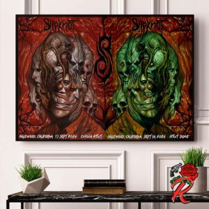 Slipknot Inglewood California Full Show Combined Poster At Cupula Intuit On September 13 And 14 2024 25th Anniversary 2024 Tour Home Decor Poster Canvas