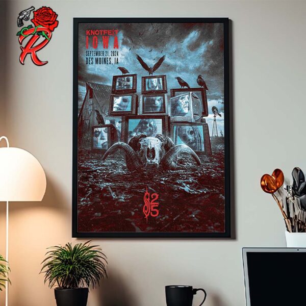 Slipknot Knotfest Iowa Merch Poster In Des Moines IA On September 21 2024 25th Anniversary 2024 Home Decor Poster Canvas