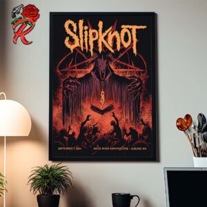 Slipknot Merch Poster In Auburn WA At Whie River Amphitheatre On September 7 2024 25th Anniversary 2024 Tour Home Decor Poster Canvas