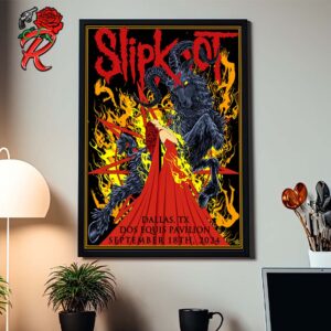 Slipknot Merch Poster In Dallas Texas At Dos Equis Pavilion On September 18 2024 25th Anniversary 2024 Tour Home Decor Poster Canvas