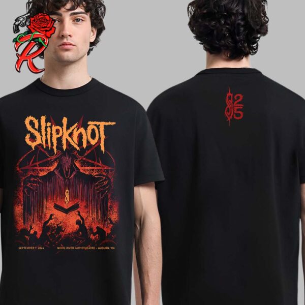 Slipknot Merch Tee In Auburn WA At Whie River Amphitheatre On September 7 2024 25th Anniversary 2024 Tour Two Sides Unisex T-Shirt