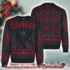 Slipknot Fucking Holidays Logo And Goat Head Blink Pattern Black And Grey Knitted Ugly Christmas Sweater