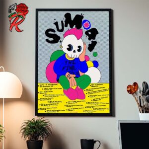 Sum 41 2024 The Final Tour Poster For The September And October Shows Tour Dates List Home Decor Poster Canvas