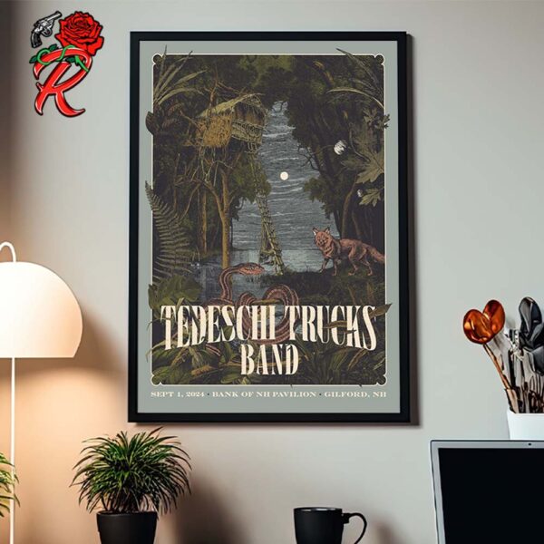 Tedeschi Trucks Band Poster For Gilford New Hampshire At Bank Of NH Pavilion On September 1 2024 Home Decor Poster Canvas