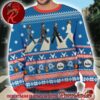 The Beatles Abbey Road Funny Elf Knitted Holiday Green And Red Knitted Ugly Christmas Sweater