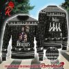 The Beatles Im Dreaming Of The Beatles Christmas Music Note Pattern Red Knitted Ugly Christmas Sweater