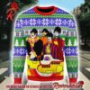 The Beatles Band Funny Members With Santa Hats Merry Christmas 2024 Ugly Christmas Sweater