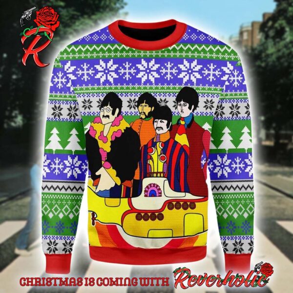 The Beatles Hippie Funny Colorful Knitted Ugly Christmas Sweater