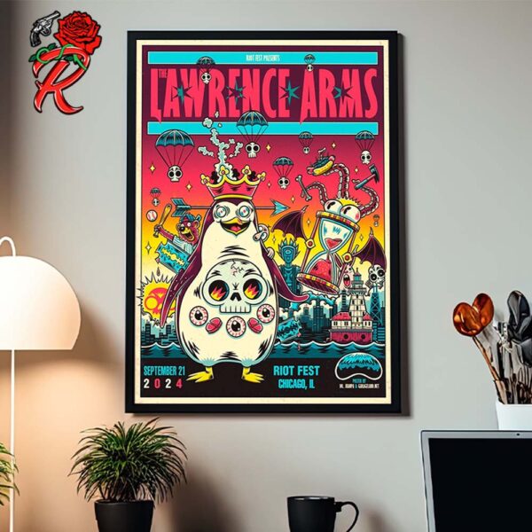 The Lawrence Arms Poster For The Chicago Punk Rock Legends Show At Riot Fest In Chicago IL On September 21 2024 Home Decor Poster Canvas