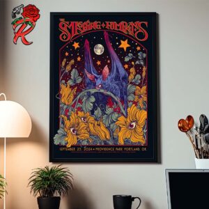 The Smashing Pumpkins Concert Poster For Portland Oregon At Providence Park On September 25 2024 The Bat Under The Starry Night Artwork Home Decor Poster Canvas