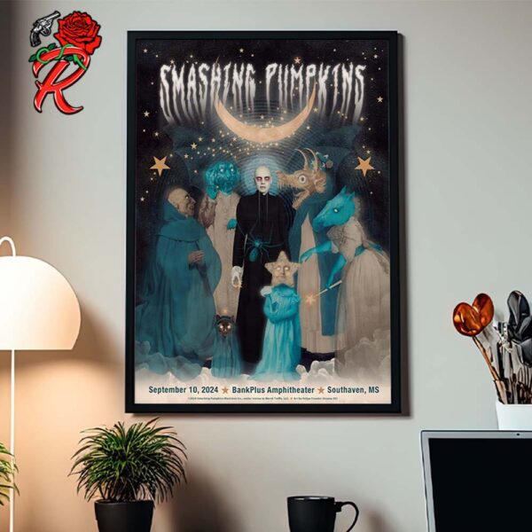 The Smashing Pumpkins Concert Poster For Southaven MS At Bank Plus Amphitheater On September 10 2024 Home Decor Poster Canvas