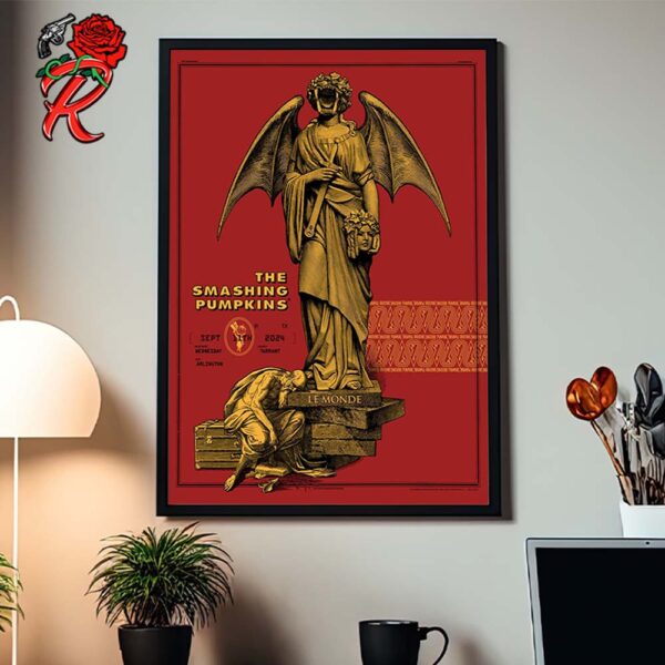 The Smashing Pumpkins Poster For Show In Arlington Texas At Globe Life Field On September 11 2024 Home Decor Poster Canvas