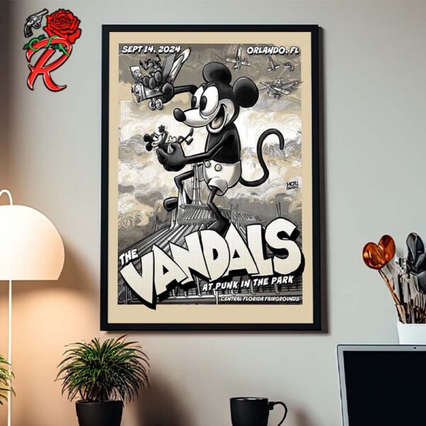 The Vandals At Punk In The Park Special Limited Poster For Central Florida Fairgrounds In Orlando Florida On September 14 2024 Home Decor Poster Canvas