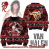 Van Halen 1984 Album Baby Angel Cover Art With Electric Guitar Pattern Knitted Ugly Christmas Sweater