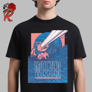 Weezer The Voyage To The Blue Planet Concert Poster In Greenville SC At Son Secours Wellness Arena On September 18 2024 The Laser Cat Art Unisex T-Shirt