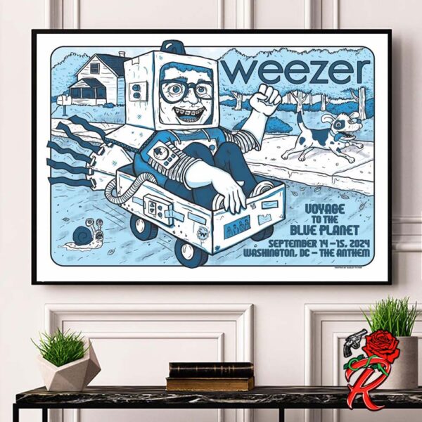 Weezer Voyage To The Blue Planet Poster For Two Nights Run In Washington DC At The Anthem On September 14 And 15 2024 Home Decor Poster Canvas