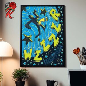 Weezer Voyage To The Blue Planet Tour Poster For Houston Texas On September 28 2024 Home Decor Poster Canvas