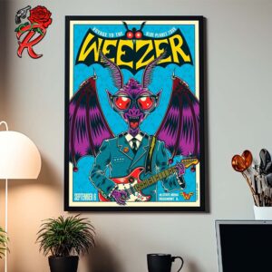 Weezer Voyage To The Blue Planet Tour Poster For Show In Rosemont Illinois At Allstate Arena On September 6 2024 Home Decor Poster Canvas