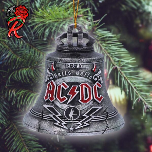 ACDC 1980 Hells Bells Gift For Fans Two Sides Holiday Acrylic Christmas Tree Decorations Ornament